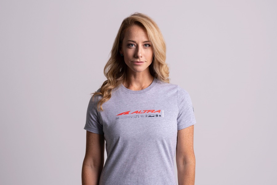 Altra WOMEN CLASSIC SHORT SLEEVE LIGHT GRAY-RED