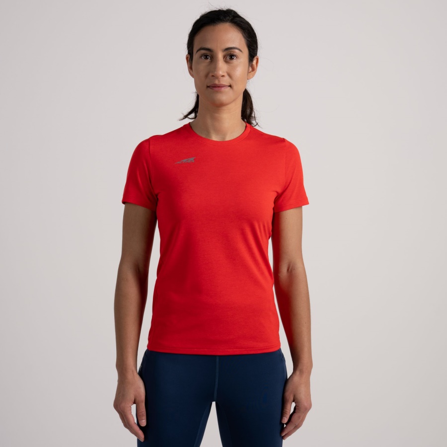Altra WOMEN CORE SHORT SLEEVE TEE Fiery Red Heather